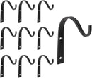 Mkono 10 Pack Iron Wall Hooks for Hanging Plant Lanterns, Plant Hanger Fence Metal Bracket for Bird Feeders, Wind Chimes, Mason Jar Sconces, Light Outdoor Indoor Rustic Home Decor, 3 Inch by GreenHaven Gardens