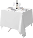 Surmente Square Tablecloth for Square or Round Tables 100% Polyester 70x70 Inch Table Cloth for Weddings, Banquets, or Restaurants (White) by CozyNest Decor