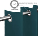 Easy-Going Blackout Curtains for Bedroom, Solid Thermal Insulated Grommet and Noise Reduction Window Drapes, Room Darkening Curtains for Living Room, 2 Panels (52x63 in,Peacock Blue) by CozyNest Decor