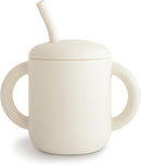 mushie 100% Silicone Training Cup & Straw for Toddlers | 6 Months+ (Ivory) by TinyTreasures Baby Boutique