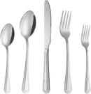 40 Pcs Silverware Set for 8 with Pearled Edge Handle design, Food Grade Stainless Steel Flatware Set, Eating Utensils Sets Include Fork/Knife/Spoon, Reusable Cutlery Set, Dishwasher Safe by CozyNest Decor