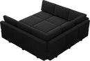 Belffin Modular Sectional Sofa with Ottomans Velvet Reversible Sleeper Chaise Bed Storage Seat Black by CozyNest Decor
