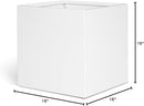 White Steel Planter Square Outdoor Planters Galvanized Steel Planter Box Indoor Metal Large Planters Cube Heavy Duty Flower Pot 16 Inch Modern Commercial Residential for Trees Patio Deck Yard Garden by GreenHaven Gardens