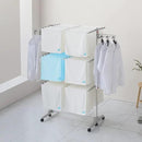 Foldable Laundry Drying Rack with Wheels - 48 Drying Rods, Heavy Duty, Movable, Perfect for Clothes, Duvet, Socks, Bed Linen, Sheets, 6 Wings by CozyNest Decor