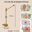 Wooden Baby Crib Mobile Arm, 31 Inch, Solid Beech Wood, 360° Rotatable, Whale Design, Adjustable, Anti-Slip, Mobile Hanger for Crib, Nursery Decor for Boys & Girls, Gift Accessories by TinyTreasures Baby Boutique