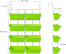 8 Pockets Vertical Planters,Wall Mounted Plastic Plant Grow Pots,Wall Pocket Planters for Indoor,Outdoor,Balcony,Garden Decoration,Light Green by CozyNest Decor