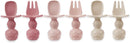 PandaEar 6 Pack Silicone Baby Spoons and Fork Feeding Set- Anti-Choke First Self Feeding Utensils for Baby Led Weaning Ages 3 Months -Pink by TinyTreasures Baby Boutique