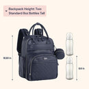 BabbleRoo Leather Diaper Bag Backpack - Baby Essentials Travel Baby Bag, Multi function, with Changing Pad, Stroller Straps & Pacifier Case – Unisex, Midnight Blue by TinyTreasures Baby Boutique