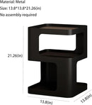 Side Table,Modern end Table,Unique nightstand,Bedside Table,Black Metal Night Stand with Storage,Accent Side Table for Couch,Bedroom,Living Room.No Assembly Required by CozyNest Decor