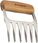 KANKA Grill Meat Shredder Claws - 5X Thicker Professional Stainless Steel BBQ Claws for Effortless Shredding and Cutting of Pulled Pork, Chicken, Turkey, Beef - Set of 2 with Durable Wood Handles by GreenHaven Gardens