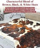 Tricolor Cowhide Rug Classic Brown, Black and White Color Mix, Natural Leather Hide, Area Rug (6x8ft) by CozyNest Decor