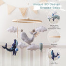 EERKEOD Baby Crib Mobile Ocean Nursery Mobile for Boys Girls Handmade Felt Mobile for Crib Nursery Decor for Infant Bedroom Hanging Baby Mobile for Bassinet Newborn Baby Gift（Whales） by TinyTreasures Baby Boutique