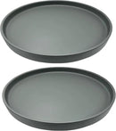 2 Pack Ceramic Plant Saucer Pot Tray 6 Inch, Planter Saucers 4 5 6 7 8 9 10 11 12 13 Inch for Indoors Outdoor, Durable Sturdy Flower Drainage drip Water Tray for Glazed Pots Base (6.4 Inch-Grey) by GreenHaven Gardens