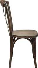 EMMA + OLIVER 2-Pack Gray Wash Dark Driftwood X-Back Chair by CozyNest Decor