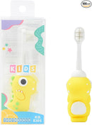 Neverfade Dinosaur Kids Toothbrush - Extra Soft Wide Head Toothbrush Tor Baby, 0.08mm Soft Filament Toddler Toothbrush for Kids 2-4,Make Brushing Fun and Protect Kids Delicate(Yellow) by TinyTreasures Baby Boutique