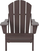 WO Home Furniture Adirondack Chairs Table Set of 3 PCS Outdoor Folding Chairs Coffee Table Weather/UV Resistant for Lawn, Garden, Bon Fire, Balcony (Dark Brown) by GreenHaven Gardens