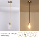 Brass Pendant Lights Kitchen Island - Gold Clear Glass Pendant Light Fixture Multiple Stems Rods 3 Units 12 Inch 3 Units 4 Inch (3 Pack Brass) by CozyNest Decor