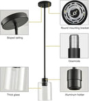 Black Pendant Lights Kitchen Island - Clear Glass Pendant Light Fixture Multiple Stems Rods 3 Units 12 Inch 3 Units 4 Inch (Black 3 Pack Stem Rod) by CozyNest Decor