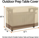 52 Inch Outdoor Prep Table Cover for Keter Unity XL Portable Outdoor Storage Cabinet Heavy Duty Waterproof BBQ Grill Prep Table Cover Patio Bar Cooking Cart, Beige by GreenHaven Gardens