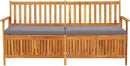 vidaXL Acacia Wood Outdoor Storage Bench Deck Box with Cushion - Solid Wood Patio Furniture, Brown/Dark Gray, 66.9"x24.8"x33.1" by CozyNest Decor
