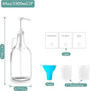 Glass Laundry Detergent Dispenser with Pump, 64OZ Liquid Laundry Soap Dispenser, Fabric Softener Dispenser Bottle for Laundry Room Organization and Storage, 2 Pack by CozyNest Decor