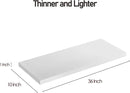 Wall Shelf Set of 2, White Floating Shelves 36 in W x 10 in D x 1 in H, Wooden Floating Wall Shelf with Invisible Brackets for Living Room/Bedroom/Bathroom/Kitchen Storage and Decor by CozyNest Decor