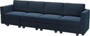 Belffin Modular Sofa Couch with Storage Seats Sectional Sofa Velvet Sofas for Living Room Blue by CozyNest Decor