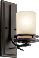 Kichler Hendrik 12” Wall Light Fixture in Olde Bronze with Umber Etched Glass, 1-Light Wall Lamp for Bedroom or Living Room, 5076OZ by CozyNest Decor
