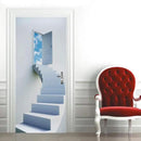 3D Door Stickers Murals - Stairs - Door Wallpaper - Self-Adhesive - Removable - PVC - Waterproof - Matt Finish - Modern Style - White - 37.4" x 78.7" by GreenHaven Gardens