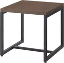 Patio Tables Outdoor Coffee Table - Steel Side Tables End Table for Proch Deck Balcony Garden Squre Brown Tabletop by GreenHaven Gardens