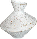 Cast Iron Decorative Vase, Dried Flower Rustic Vases, Wabi Sabi Vase for Modern Home Decor, Living Room, Shelf Decor, Enterway, Wedding, Office, Table, Bedroom, Kitchen, 8.86" H (White) by CozyNest Decor