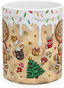 Personalized 3D Effect Christmas Mugs with Names, Gingerbread Man Coffee Mug, Custom Hot Cocoa Accent Mug Funny Christmas Gifts For Sister Friends Mom Dad Women Men 11 or 15 Oz by TinyTreasures Baby Boutique