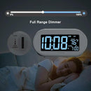 DreamSky Alarm Clocks for Bedrooms, Auto Set Digital Desk Clock for Bedside Nightstand, Electric Clock with Dimmable Brightness Dimmer, Auto DST, USB Port, Date, Temperature, Snooze by CozyNest Decor