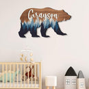 Personalized Baby Name Signs for Nursery, for Kids Room Bear Wooden Nursery Decor, Woodland Animal Decor, Baby boy Forest Themed Gift/6 by TinyTreasures Baby Boutique