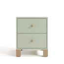 Storkcraft California 2 Drawer Nightstand (Sage with Driftwood) - GREENGUARD Gold Certified Nightstand for Kids Bedroom, Premium Wood Storage with Elegant, Iconic Block Feet by TinyTreasures Baby Boutique