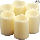 Waterproof Outdoor Battery Operated Flameless Pillar Candles with Timer White Plastic Realistic Flickering Fake Electric LED Lights for Lantern Garden Wedding Christmas Decorations 3”x4” 6 Pack by GreenHaven Gardens
