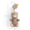 Itzy Ritzy Pacifier & Lovey Set - Natural Rubber Paci with Stuffed Animal Lovey - Detachable Plush Bear Pacifier Holder & Coordinating Natural Rubber Soother, Ideal for Ages 0-6 Months (Bear) by TinyTreasures Baby Boutique