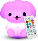 Combined Bluetooth Speaker & Nightlight With 9 Color Emissions, Child Friendly Silicone & BPA Free, USB Recharging, Receives Audio From Computer, Phone Or Tablet, and includes Remote Control (Dog) by TinyTreasures Baby Boutique