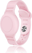 Kids Waterproof Airtag Bracelet Compatible with Apple AirTag, Hidden Silicon Protective Case for Air Tag GPS Tracker Holder, Adjustable Anti-Lost Watch Band for Toddler Child (Pink) by TinyTreasures Baby Boutique