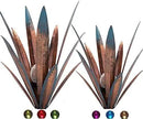 Metal Agave Plant Garden Art, 2 Pack Big Tequila Rustic Sculpture, Rustic Metal Agave Plants Garden Lawn Home Ornaments, for Yard Stakes, Garden Figurines, Outdoor Patio (2 PCS Colorful with Light) by GreenHaven Gardens