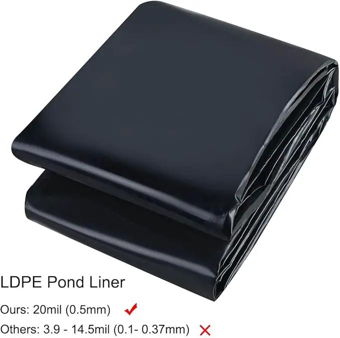 Pond Liner 15 x 20ft 20 mil Pond Liners for Outdoor Ponds, UV Resistant LDPE Fish Pond Liner for Backyard Koi Ponds, Pool, Water Features, Fountains, Waterfall and Water Gardens, Black, photo 2 of 6