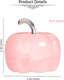 Jovivi Rose Quartz Crystal Pumpkin Figurine, 1.2" Mini Carved Gemstone Pumpkin Statue Decor Healing Stones Decorative Ornaments for Fall Harvest Thanksgiving Halloween Decorations Home Decor by CozyNest Decor
