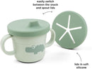 Done by Deer Foodie Spout & Snack Cup Croco Green – Spill-Proof Toddler Cup with Soft Silicone Lid – Durable, Easy to Clean, and Perfect for 6-Month-Olds by TinyTreasures Baby Boutique