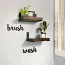Rustic Shelves with J-Brackets Set of 2, Industrial Shelf, Kitchen Shelves, Solid Wood, Decorative Wall Storage, Heavy Duty, URBANDI (Dark Brown, 12Wx8D) by CozyNest Decor