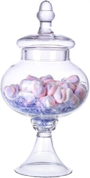 Stella Baic Hand-Blown Glass Apothecary Jar with Lid, Minimalist Style, Decorative Jar, Clear Glass Candy Jar, Height: 12.6", Diameter: 6.5 by CozyNest Decor