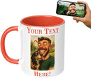 Personalized Coffee Mug, Custom Photo Caricature Gift, Funny Customized Coffee Gift for Men & Women, Custom Mugs with Pictures, Orange 11oz Customized Ceramic Tea Cup by TinyTreasures Baby Boutique