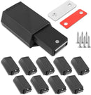 Heavy Duty Push to Open Door Latch, 10 Pack Black Magnetic Push Latches, Hidden Push Touch Latch Hardware for Push to Open Cabinet, Magnetic Door Catch for Drawer Wardrobe Door by TinyTreasures Baby Boutique