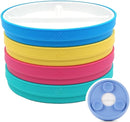 Elk and Friends Kids 6.7” Porcelain Divided Plates with Silicone Suction Sleeves | Suitable for Babies/Kids/Toddlers | Microwave & Dishwasher Safe | Non Slip | Snack Dishes | 4 Pack by TinyTreasures Baby Boutique