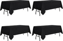 sancua 4 Pack Black Tablecloth 60 x 84 Inch, Rectangle Table Cloth for 4ft Tables - Stain and Wrinkle Resistant Washable Polyester Table Cover for Dining Wedding Banquet Party Buffet Restaurant by CozyNest Decor