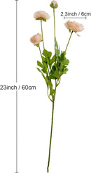 Artificial Silk Flowers Ranunculus Fake Flower 5 Pcs,Suitable for Core Decorations,Weddings,Homes,Artistic Decorations and Props (Cream Yellow) by CozyNest Decor